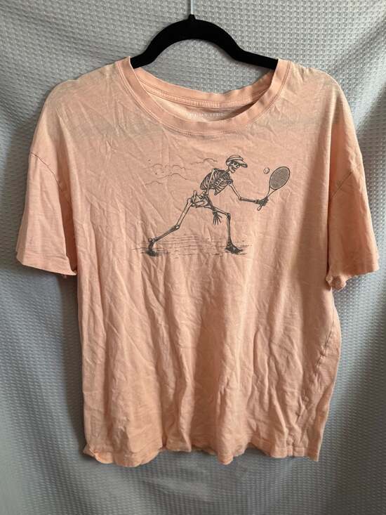 American Eagle Tops - American Eagle Oversized Skeleton Tennis Graphic T-Shirt